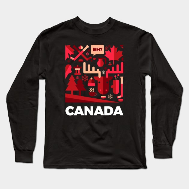 Oh Canada Long Sleeve T-Shirt by ScruffyTees